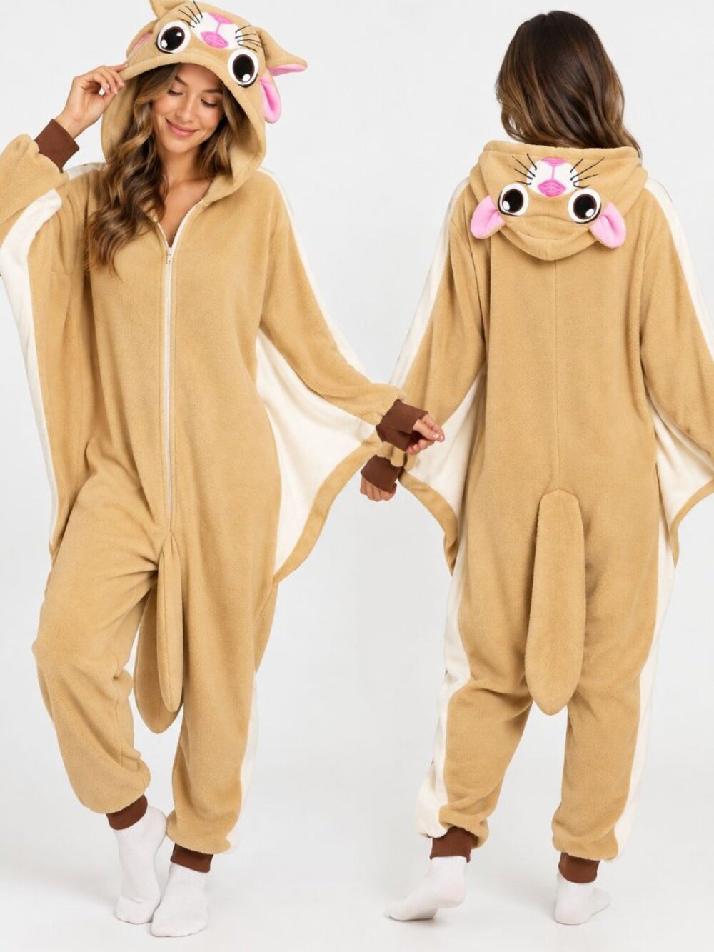Flying Squirrel Costume Adult Large Animal Onesie Kigurumi Fleece Halloween